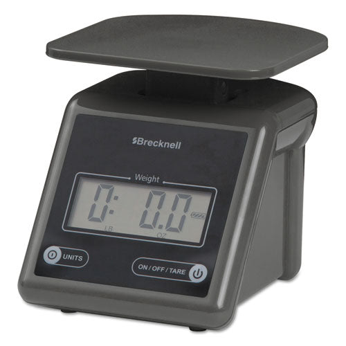 Image of Brecknell PS 7 GRAY Electronic Postal Scale, 7 lb Capacity, 5.5 x 5.2 Platform, Gray