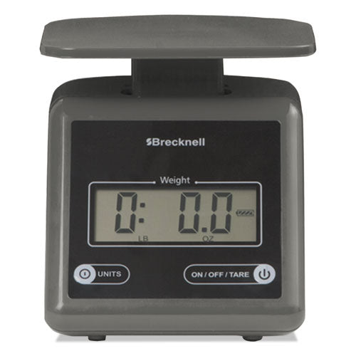 Image of Brecknell PS 7 GRAY Electronic Postal Scale, 7 lb Capacity, 5.5 x 5.2 Platform, Gray