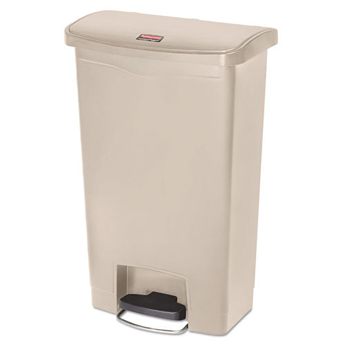 Image of Rubbermaid® Commercial 1883458 Streamline Resin Step-On Container, Front Step Style, 13 gal, Polyethylene, Beige
