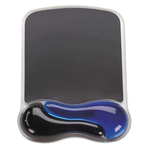 Image of Kensington® K62401AM Duo Gel Wave Mouse Pad with Wrist Rest, 9.37 x 13, Blue