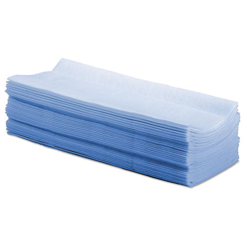 Image of Boardwalk® BWK-P070IDB Hydrospun Wipers, 8.26 x 16.75, Blue, 100 Wipes/Box, 10 Boxes/Carton