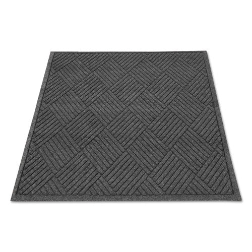 Image of Guardian EGDFB020304 EcoGuard Diamond Floor Mats, Rectangular, Charcoal Gray Carpeted Surface, 24" x 36"