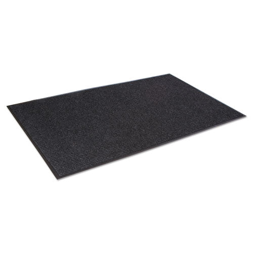 Image of Crown NR 0046CH Needle-Rib Wiper/Scraper Mat, Rectangular, Charcoal Gray Ribbed Surface, 48" x 72"
