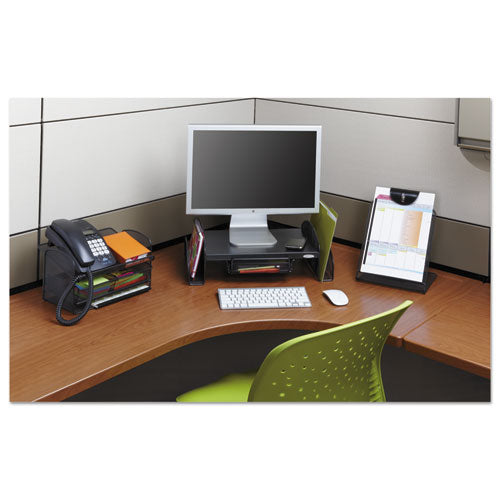 Image of Safco® 2160BL Onyx Angled Mesh Steel Telephone Stand, 11.75 X 9.25 X 7, Black