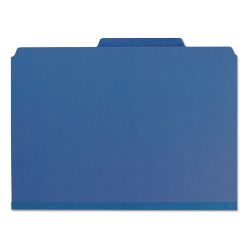 Image of Smead 21541 Expanding Recycled Heavy Pressboard Folders, 1/3-Cut Tabs: Assorted, Letter Size, 1" Expansion, Dark Blue, 25/Box