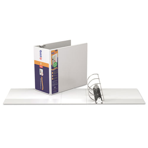 Image of Stride 8707-00 Quickfit D-Ring View Binder, 3 Rings, 5" Capacity, 11 X 8.5, White