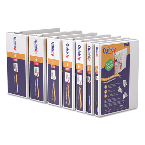 Image of Stride 8707-00 Quickfit D-Ring View Binder, 3 Rings, 5" Capacity, 11 X 8.5, White