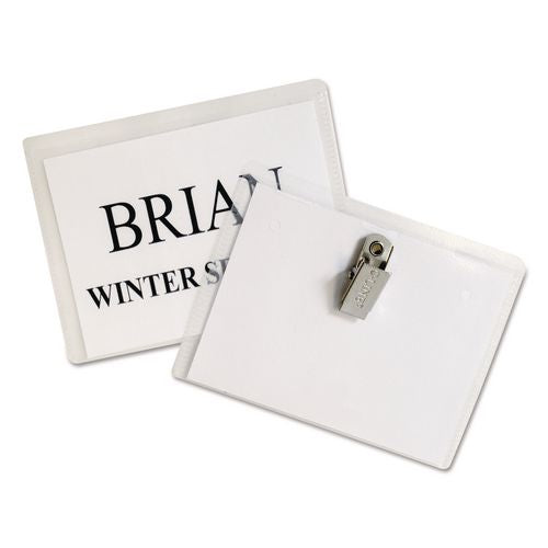 Image of C-Line® 95543 Name Badge Kits, Top Load, 4 X 3, Clear, 50/box