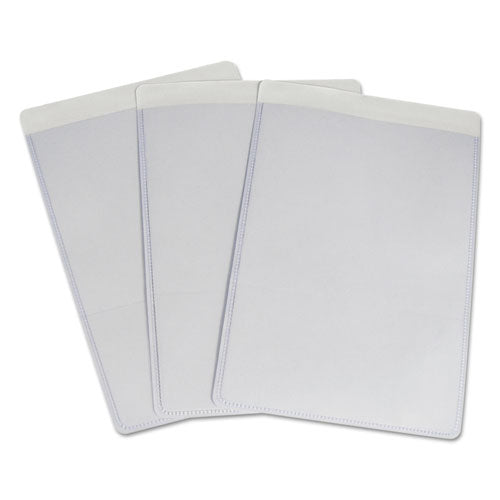 Image of C-Line® 70058 Self-Adhesive Poly Shop Ticket Holders, Super Heavy-Duty, Top Load 5 x 8 Insert, Clear Front, 50/Box