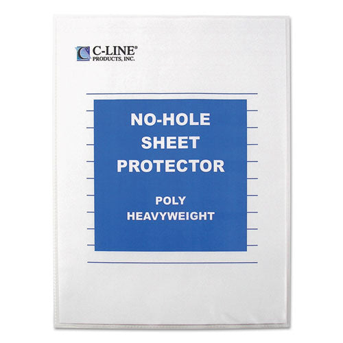 Image of C-Line® 62907 No-Hole Polypropylene Sheet Protectors, Heavy-Duty, Unpunched, Top Load 8.5 x 11 Insert, Clear Front, 25/Box