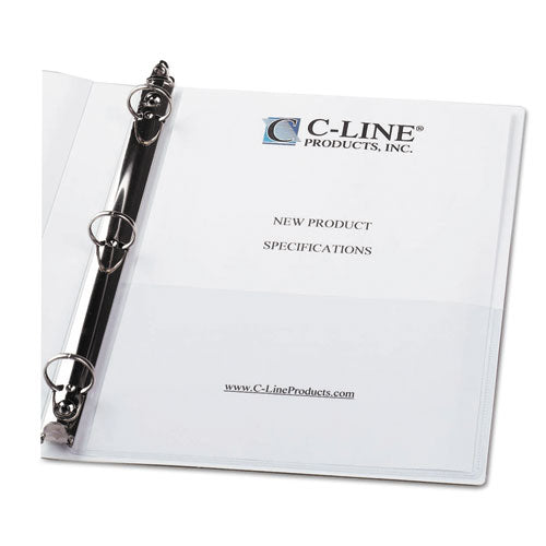 Image of C-Line® 70185 Peel and Stick Add-On Filing Pockets, 8.5 x 11, Clear, 10/Pack
