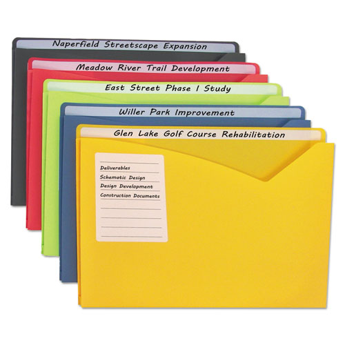 Image of C-Line® 63060 Write-On Poly File Jackets, Straight Tab, Letter Size, Assorted Colors, 25/box