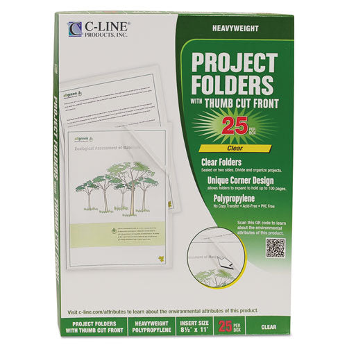 Image of C-Line® 62627 Specialty Project Folders, Letter Size, Clear, 25/box