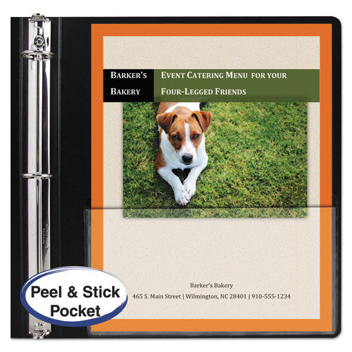 Image of C-Line® 70185 Peel and Stick Add-On Filing Pockets, 8.5 x 11, Clear, 10/Pack