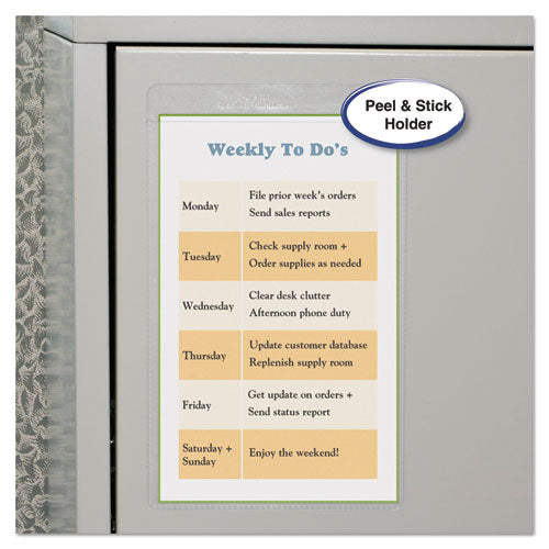 Image of C-Line® 70058 Self-Adhesive Poly Shop Ticket Holders, Super Heavy-Duty, Top Load 5 x 8 Insert, Clear Front, 50/Box