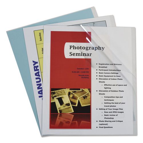 Image of C-Line® 31357 Vinyl Report Covers, Binding Bar, 8.5 X 11, Clear/clear, 100/box