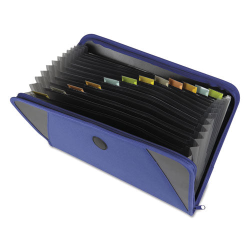 Image of C-Line® 48105 Expanding File with Zipper Closure, 2" Expansion, 13 Sections, Zipper Closure, 1/12-Cut Tabs, Letter Size, Blue