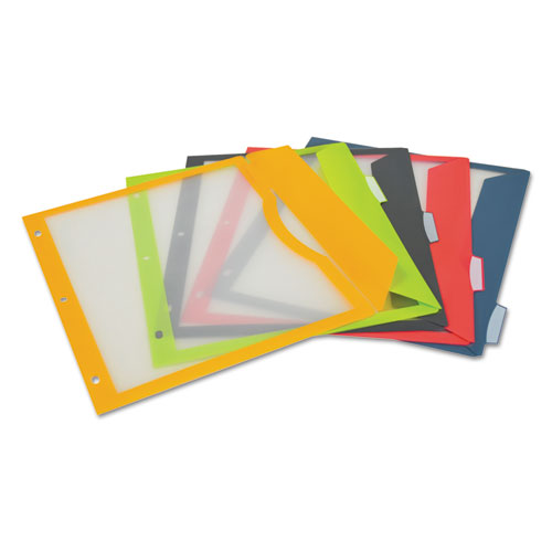 Image of C-Line® 06650 Binder Pocket With Write-On Index Tabs, 9.88 X 11.38, Assorted, 5/set