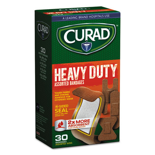 Image of Curad® CUR14924RB Heavy Duty Bandages, Assorted Sizes, 30/box