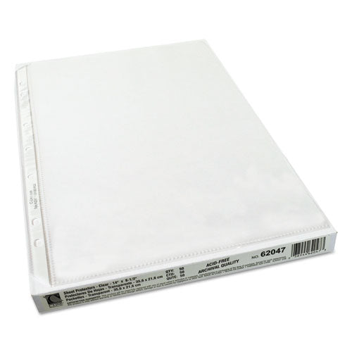 Image of C-Line® 62047 Polypropylene Sheet Protectors, Heavy-Duty, Side: 7-Hole Punched, Top Load 8.5 x 14 Insert, Clear Front, 50/Box
