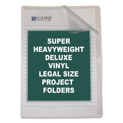 Image of C-Line® 62139 Deluxe Vinyl Project Folders, Legal Size, Clear, 50/box