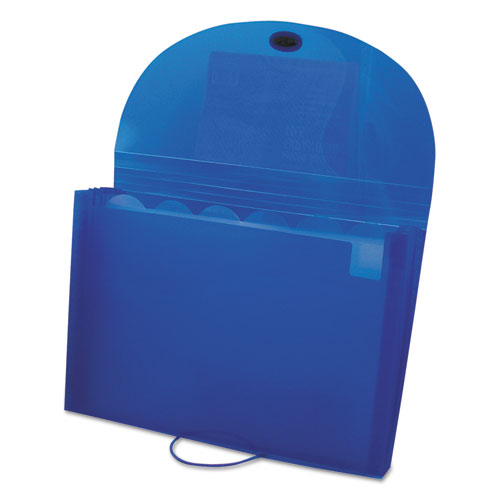 Image of C-Line® 48305 Expanding Files, 1.63" Expansion, 7 Sections, Cord/Hook Closure, 1/6-Cut Tabs, Letter Size, Blue