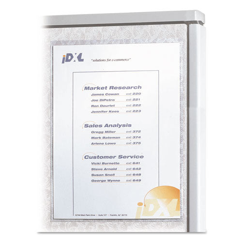 Image of C-Line® 38991 Cubicle Keepers Hook and Loop-Backed Display, 9.2 x 11.41, Velcro Mount, Clear, 25/Pack