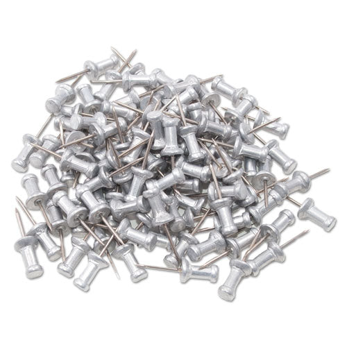 Image of GEM® CPAL4 Aluminum Head Push Pins, Aluminum, Silver, 0.5", 100/Box