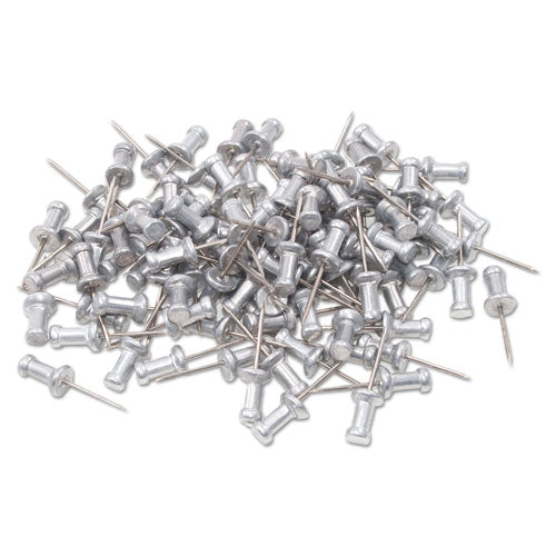 Image of GEM® CPAL5 Aluminum Head Push Pins, Aluminum, Silver, 0.63", 100/Box