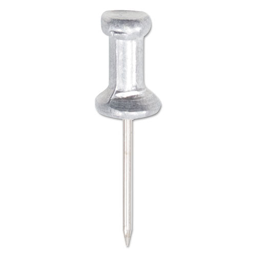 Image of GEM® CPAL5 Aluminum Head Push Pins, Aluminum, Silver, 0.63", 100/Box