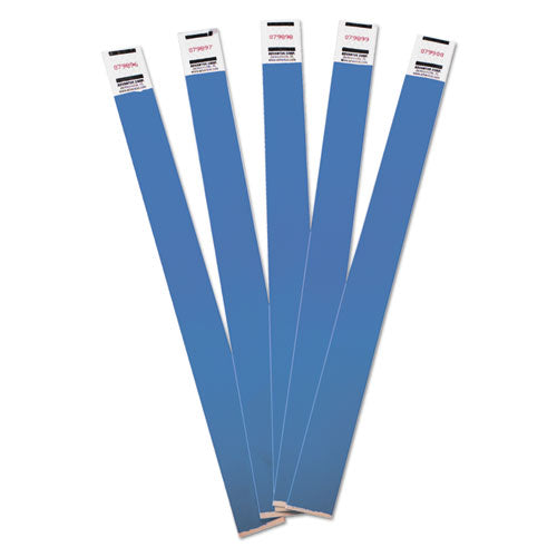Image of Advantus 75513 Crowd Management Wristbands, Sequentially Numbered, 9.75" x 0.75", Blue, 500/Pack