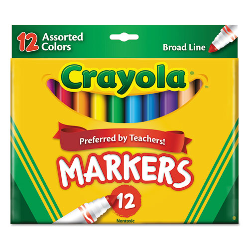 Image of Crayola® 587712 Non-Washable Marker, Broad Bullet Tip, Assorted Classic Colors, Dozen