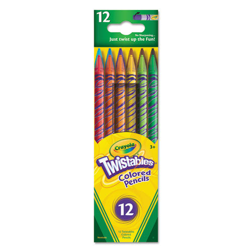 Image of Crayola® 68-7408 Twistables Colored Pencils, 2 mm, 2B, Assorted Lead and Barrel Colors, Dozen