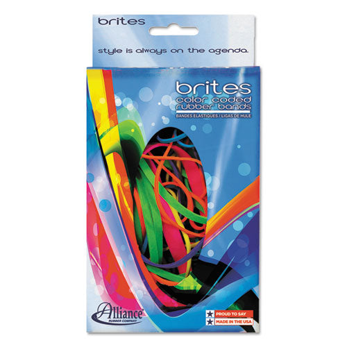 Image of Alliance® 07706 Brites Pic-Pac Rubber Bands, Size 54 (Assorted), 0.04" Gauge, Assorted Colors, 1.5 oz Box, Band-Count Varies