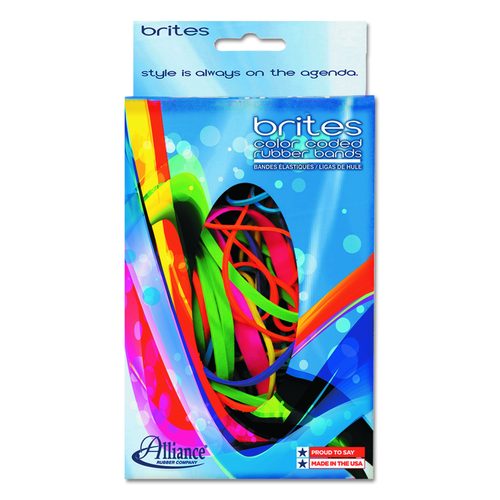 Image of Alliance® Brites Pic-Pac Rubber Bands, Size 54 (Assorted), 0.04" Gauge, Assorted Colors, 1.5 oz Box, Band-Count Varies