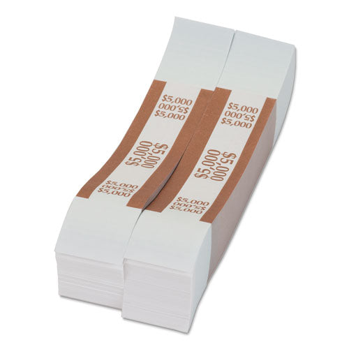 Image of Pap-R Products 405000 Currency Straps, Self-Adhesive, Fifties, $5,000 Strap, Brown/White, 1,000/Pack