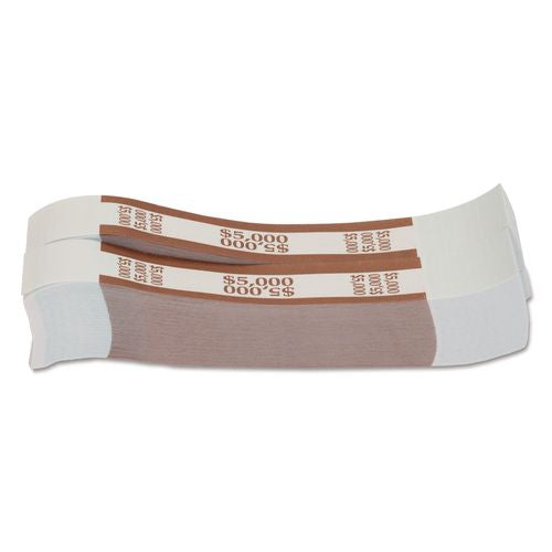 Image of Pap-R Products 405000 Currency Straps, Self-Adhesive, Fifties, $5,000 Strap, Brown/White, 1,000/Pack