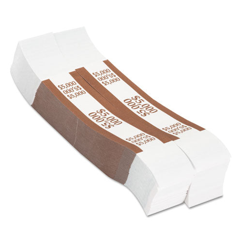 Image of Pap-R Products 405000 Currency Straps, Self-Adhesive, Fifties, $5,000 Strap, Brown/White, 1,000/Pack