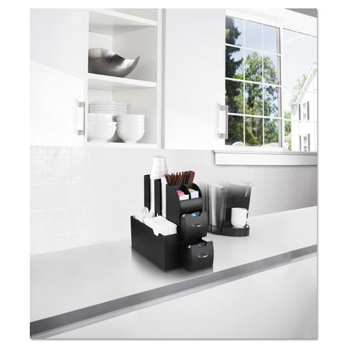 Image of Mind Reader CAD01-BLK Coffee Condiment Caddy Organizer, 10 Compartments, 5.4 x 11 x 12.6, Black