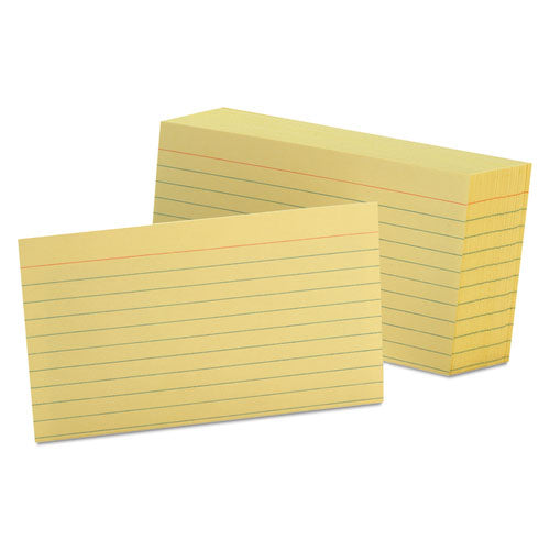 Image of Oxford 7321 CAN Ruled Index Cards, 3 X 5, Canary, 100/pack