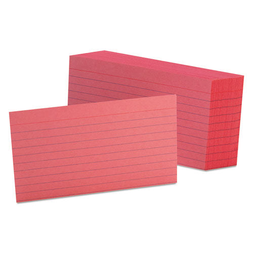Image of Oxford 7321 CHE Ruled Index Cards, 3 X 5, Cherry, 100/pack