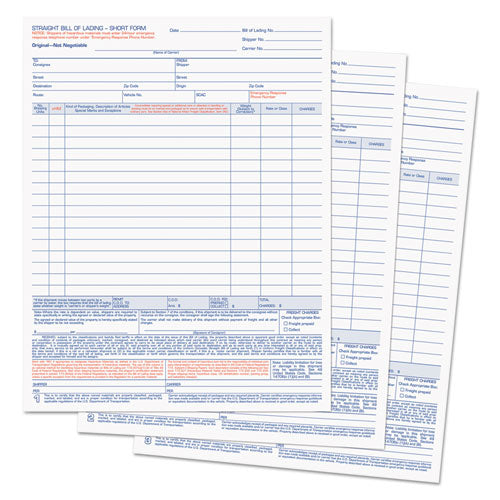 Image of TOPS 3846 Bill of Lading, Three-Part Carbonless, 8.5 x 11, 50 Forms Total