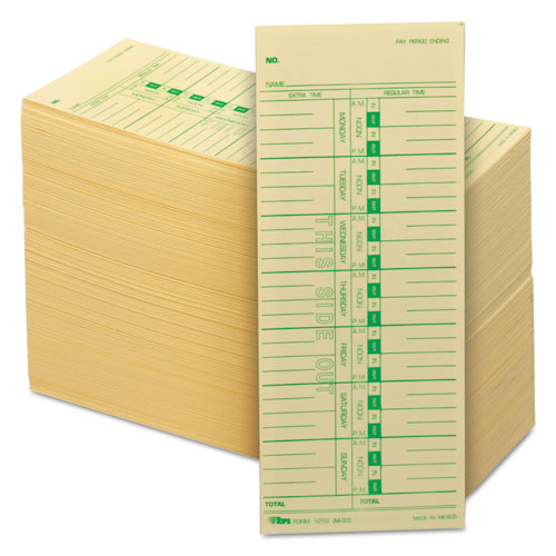 Image of TOPS 1259 Time Clock Cards, Replacement For M-33, One Side, 3.5 X 9, 500/box