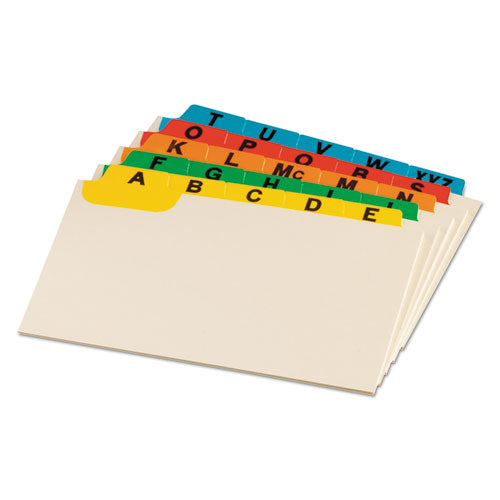 Image of Oxford 03514 Manila Index Card Guides With Laminated Tabs, 1/5-Cut Top Tab, A To Z, 3 X 5, Manila, 25/set