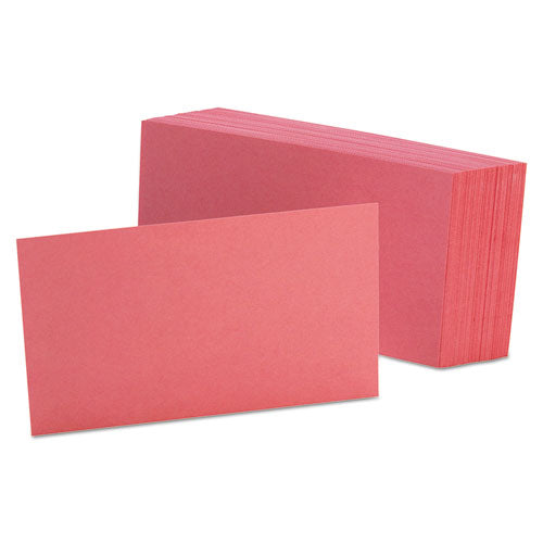 Image of Oxford 7320 CHE Unruled Index Cards, 3 X 5, Cherry, 100/pack