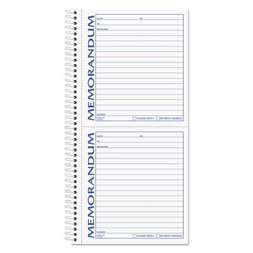 Image of TOPS 4150 Memorandum Book, Two-Part Carbonless, 5.5 x 5, 2 Forms/Sheet, 100 Forms Total