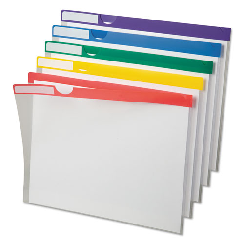 Image of Pendaflex® 50981EE Clear Poly Index Folders, Letter Size, Assorted Colors, 10/pack