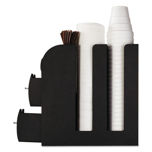 Image of Mind Reader CAD01-BLK Coffee Condiment Caddy Organizer, 10 Compartments, 5.4 x 11 x 12.6, Black