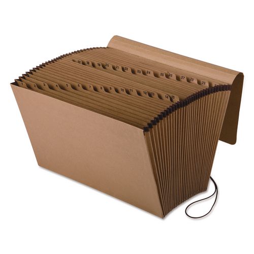 Image of Pendaflex® K-19D-OX Kraft Indexed Expanding File, 31 Sections, Elastic Cord Closure, 1/15-Cut Tabs, Legal Size, Brown