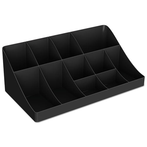 Image of Mind Reader COMORGBLK 11-Compartment Coffee Condiment Organizer, 18.25 x 6.63 x 9.78, Black